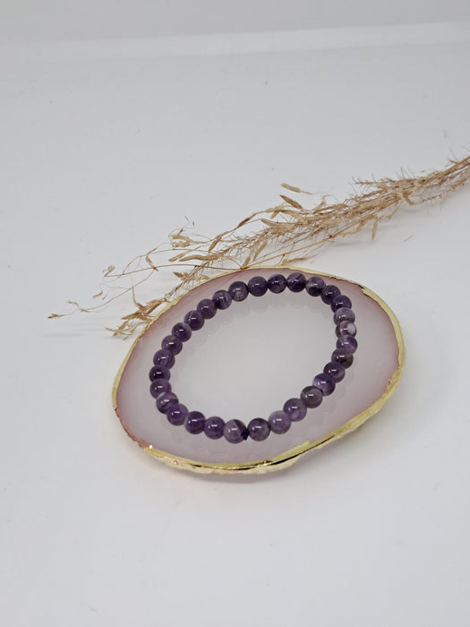 Armband amethist (handgemaakt) - elastiek