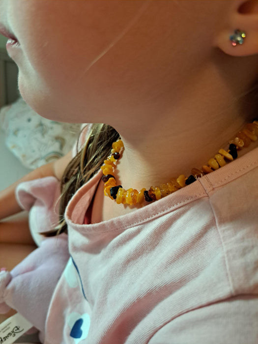Barnsteen ketting multi kinder popsluiting