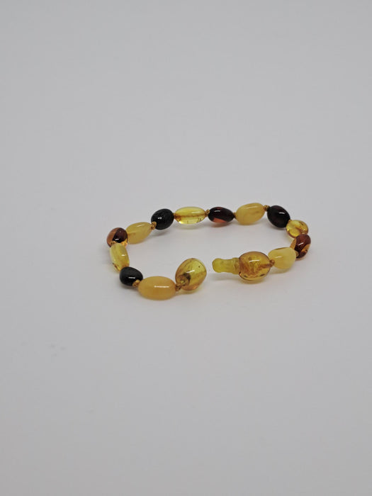 Barnsteen Armband - Baby - Geknoopte Kralen - Popsluiting