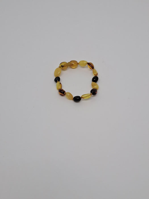 Barnsteen Armband - Baby - Geknoopte Kralen - Popsluiting
