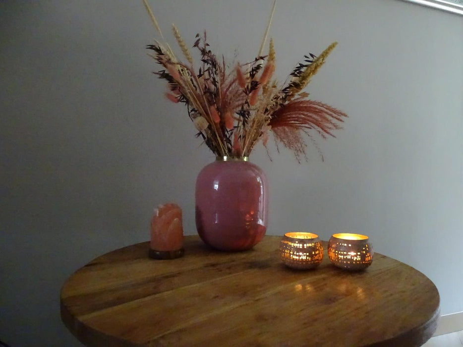 Himalaya Zoutkristal LED Lamp USB roos
